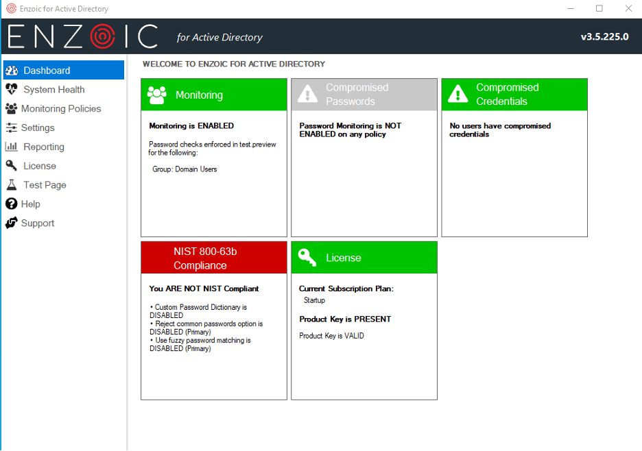 screenshot of Enzoic for Active Directory